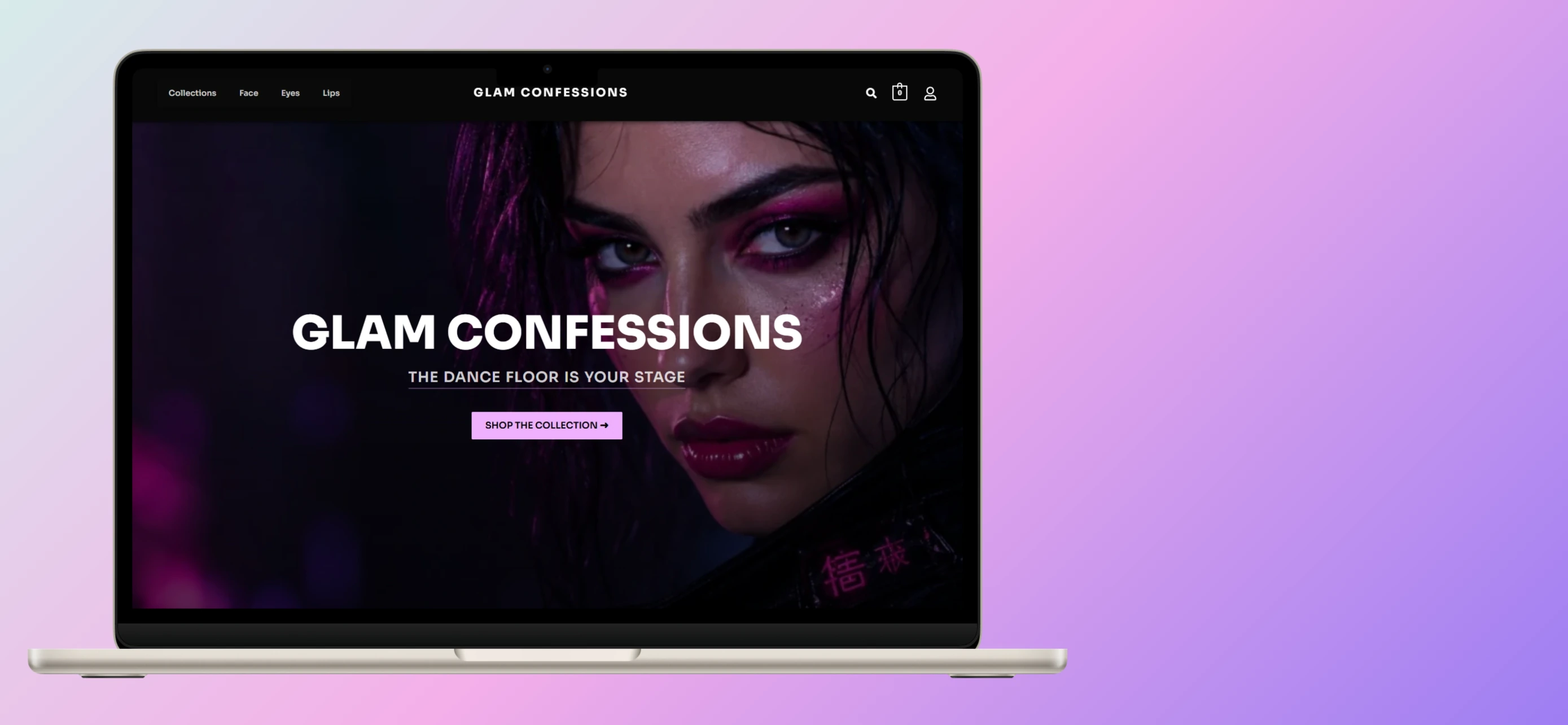 Vista previa de la tienda e-commerce Glam Confessions